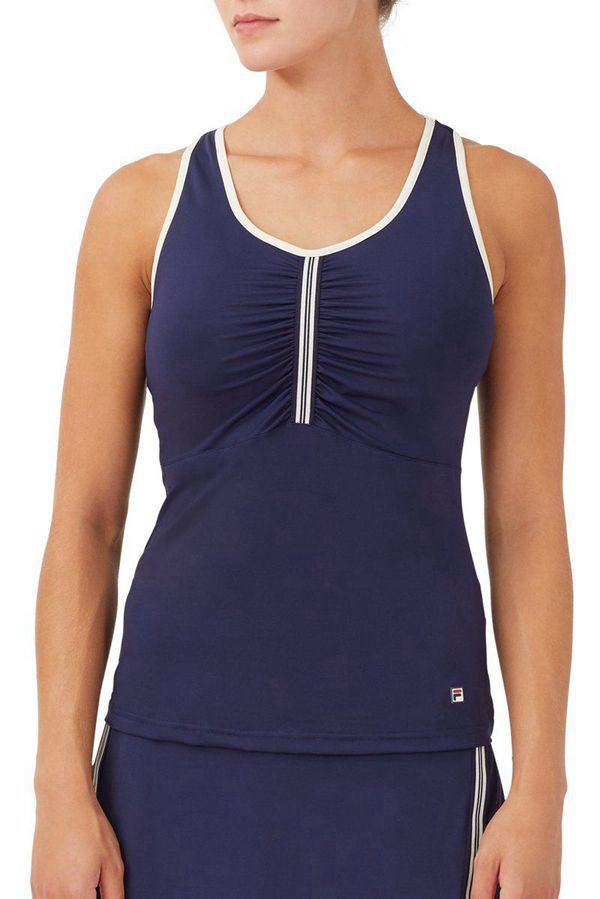 Tops De Alças Fila Mulher Azul Marinho - Fila Heritage Racerback Portugal Lojas,XWMB-79802